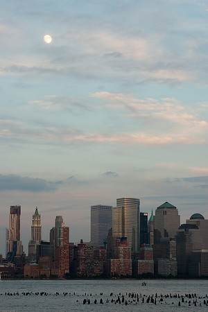 June 23, 2010, Moon over downtown