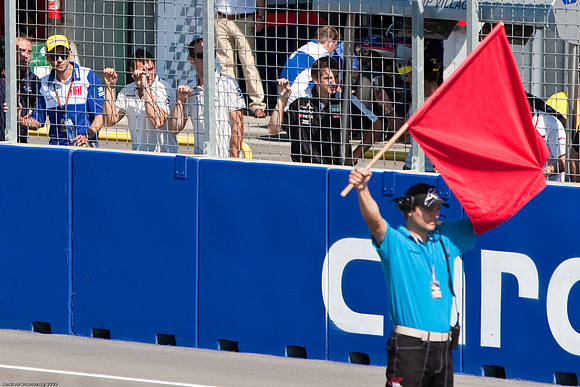 Rossi catching the start of the 125cc Brno MotoGP race