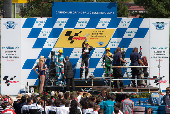 Terol winning the 125cc Brno MotoGP race