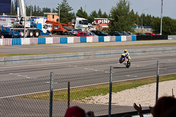 Rossi winning the Brno MotoGP
