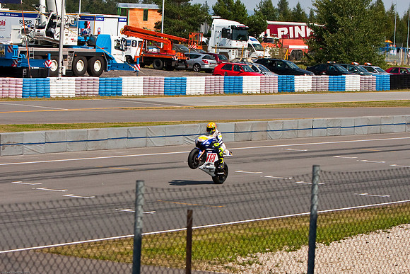 Rossi winning the Brno MotoGP