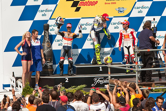 Rossi, Pedrosa, and Elias, Brno MotoGP