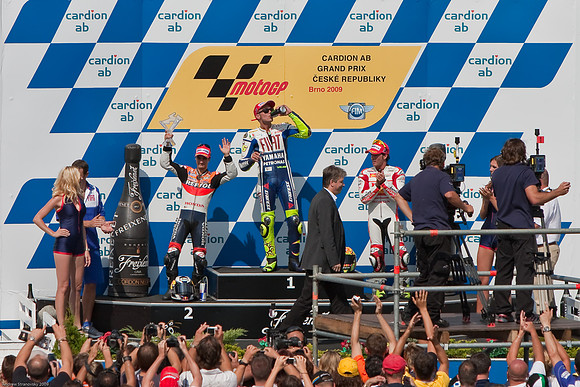 Rossi, Pedrosa, and Elias, Brno MotoGP