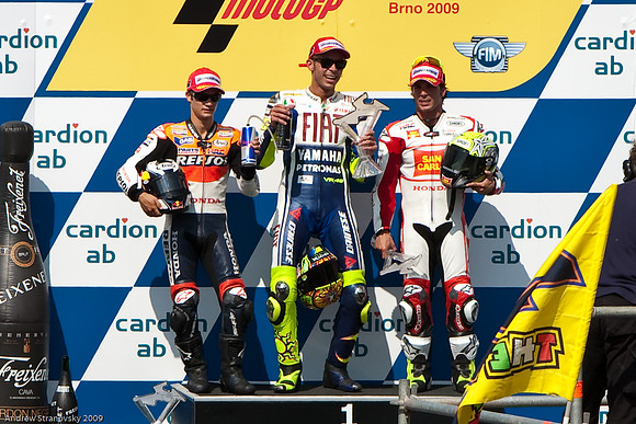 Rossi, Pedrosa, and Elias, Brno MotoGP