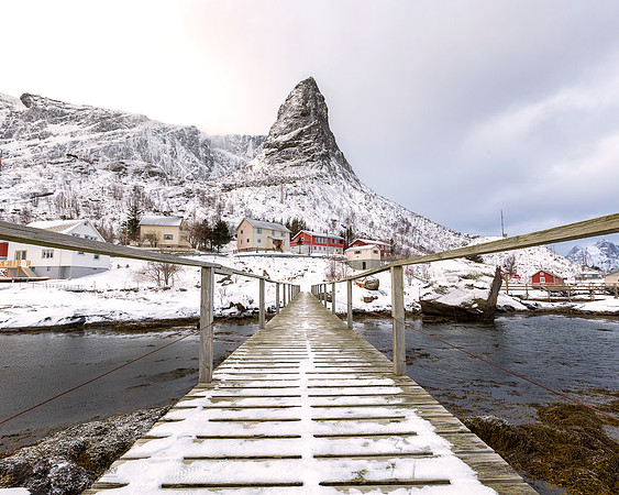 Mountain Peak in Reine, Lofoten Islands, Norway